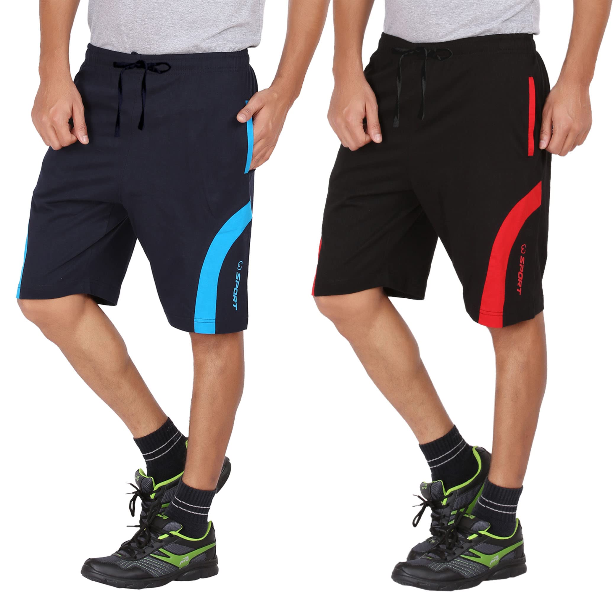 south tree Mens Shorts Panel with Side Pockets(Pack of 2)-picture-35