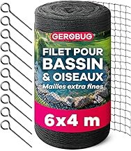 GEROBUG 6 x 4 m pond net – effective protection with anti-bird netting, small mesh, UV and weather resistant – bird protection net, outdoor pond net