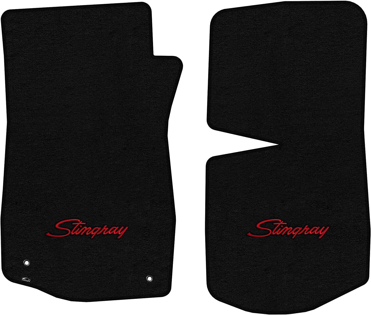 Lloyd Mats Custom-Fit Carpeted Floor Mats Premium Luxury Car Floor Liners for Chevy C3 Corvette 1969-1976 Black - Stingray Word (Cargo - Red, Black)