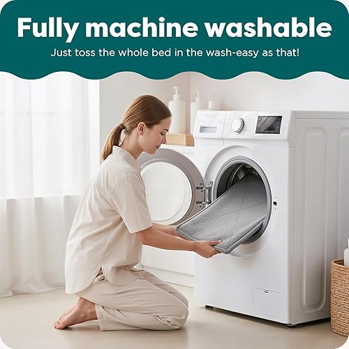 Miniatura 4 de Cama Furhaven para mascotas como perros y gatos - Almohadilla térmica, auto-calentable, acolchada de piel sintética ThermaNAP para jaulas o