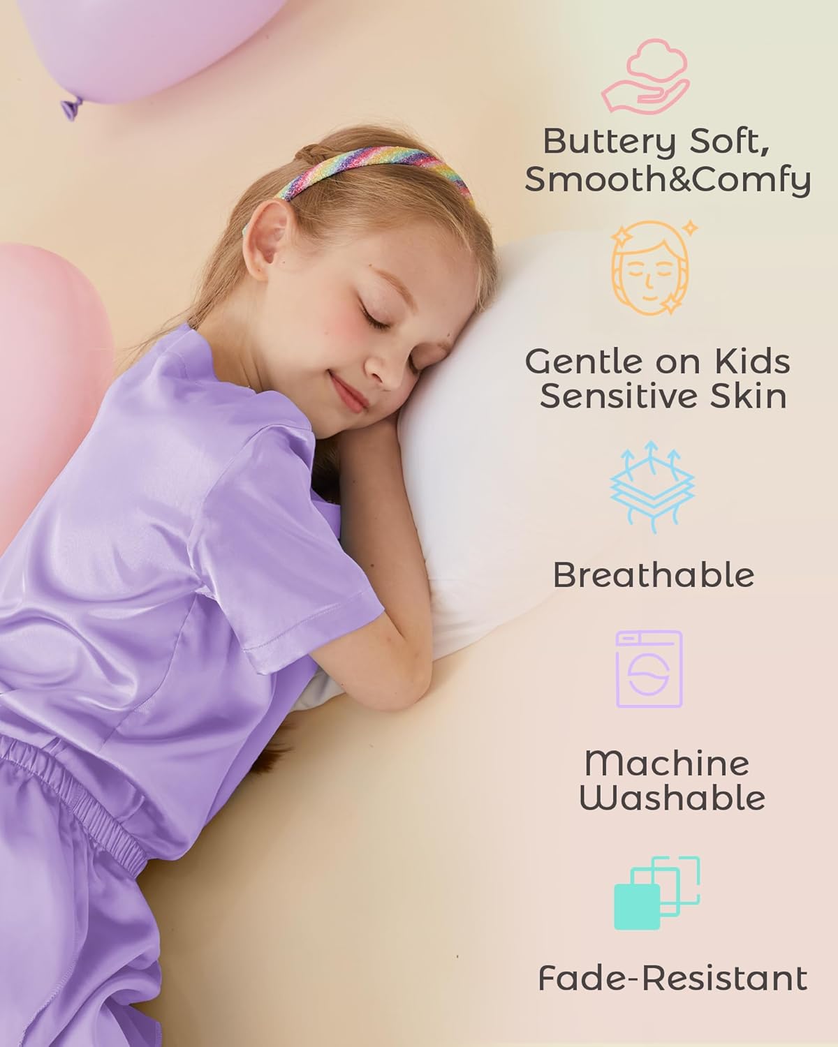 Petite&Me Silk Girls Pajamas Soft T-Shirt Flowy Shorts Flora Party Sleepwear Set for Kids/Teens - Image 7