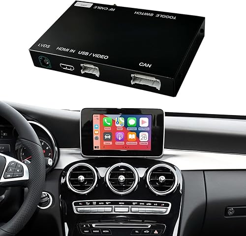 NINETOM Kit de reequipamiento inalámbrico Carplay Decodificador para Mercedes Benz NTG5.0 C GLC CLA GLA Clase W205 2015-2018 año, soporte Android
