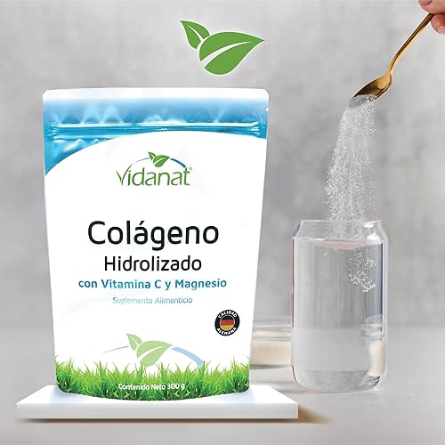 Miniatura 4 de Vidanat Colágeno hidrolizado puro con vitamina C y magnesio Apoya la piel, el cabello, las uñas y la salud de las articulaciones Proteína en polvo