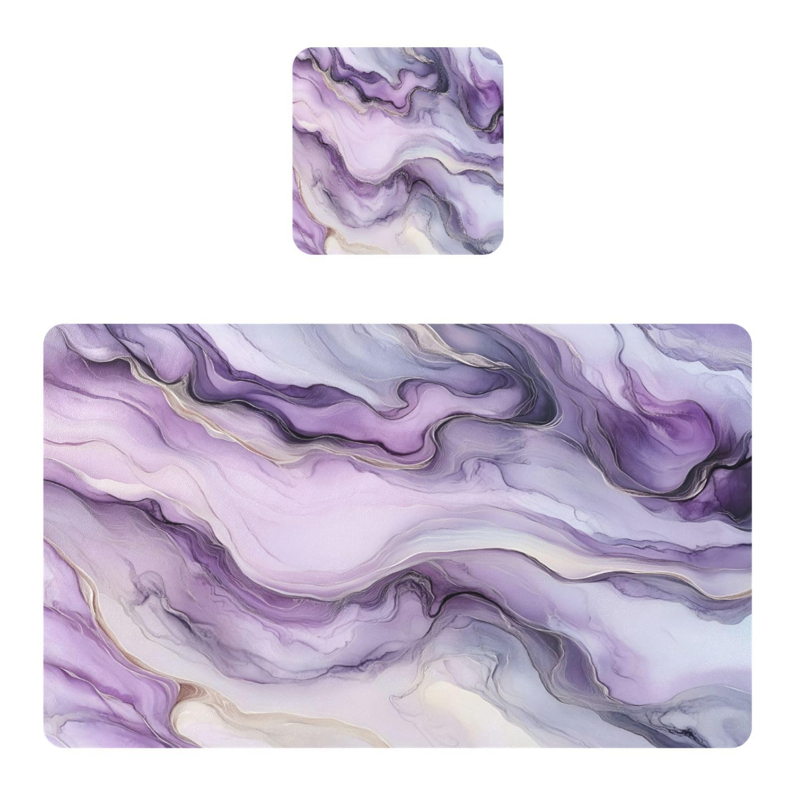 BURSTDDY Marble Texture Placemat Waterproof Place Mat for Dining Table