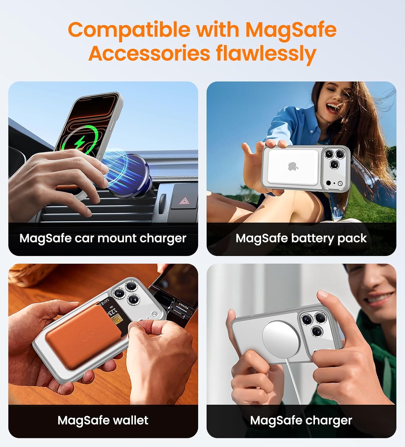 Magnetic for iPhone 17 Pro Case Camera Control Button with Stand [Compatible with MagSafe] [360° Rotatable Ring Holder Kickstand] [Military Grade Protection] 17Pro Phone Case 6.3 Inch, Gray