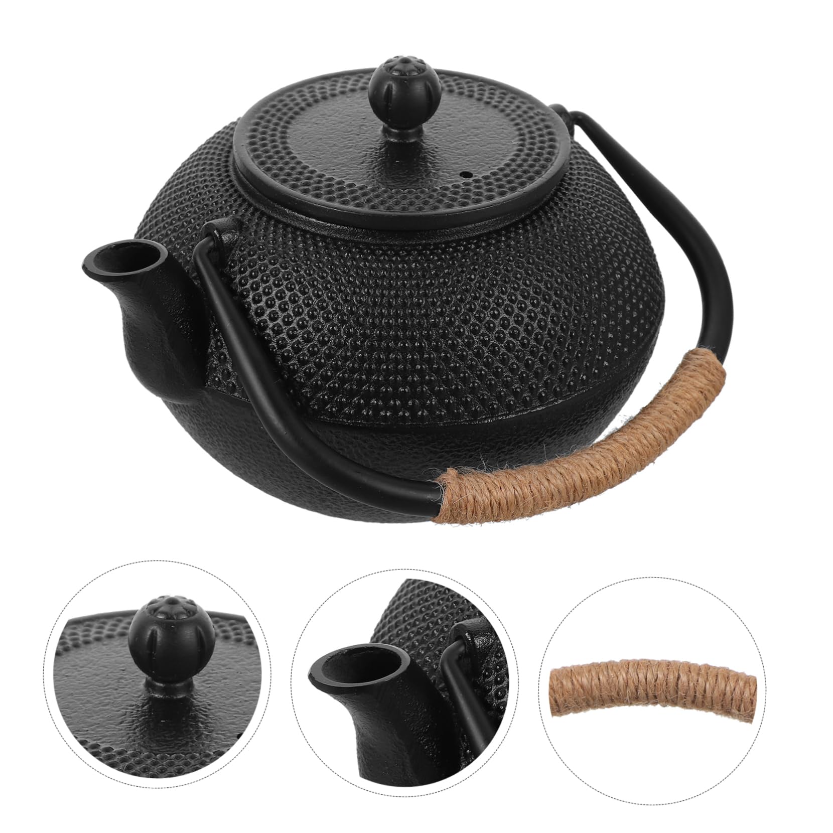 Cabilock 2 Piezas Tetera De Hierro Fundido Pava Infusor Té Para Puede Teteras Tetera Japonesa De Metal Tetera De Metal Japonesa Tetera Metalica Estufa De Tetera Negro Planchar