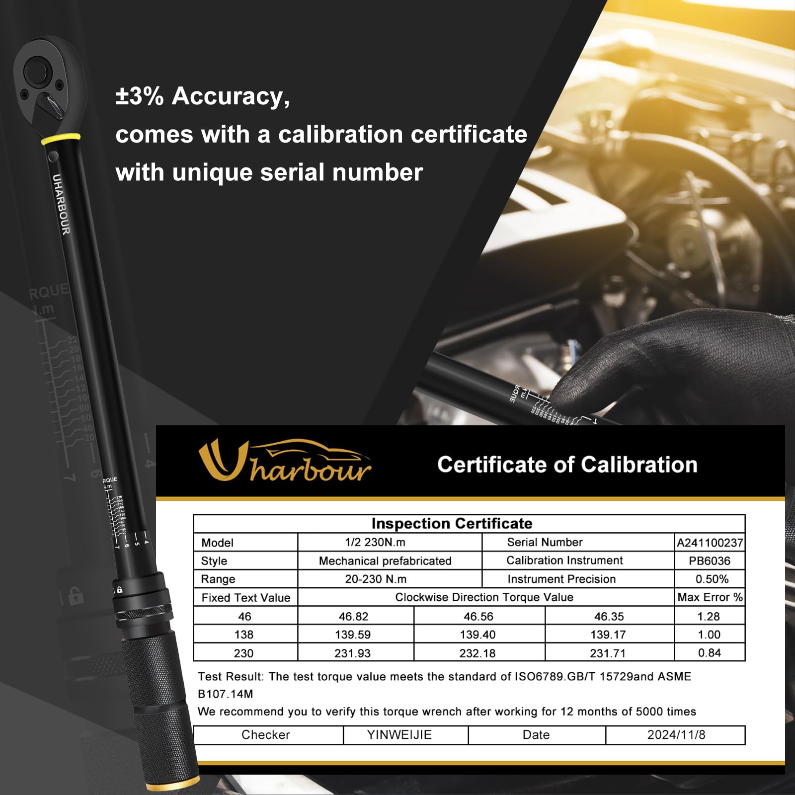 Chiave Dinamometrica 1/2 20-230 Nm - Set Professionale Con Adattatore E Barra Estensione