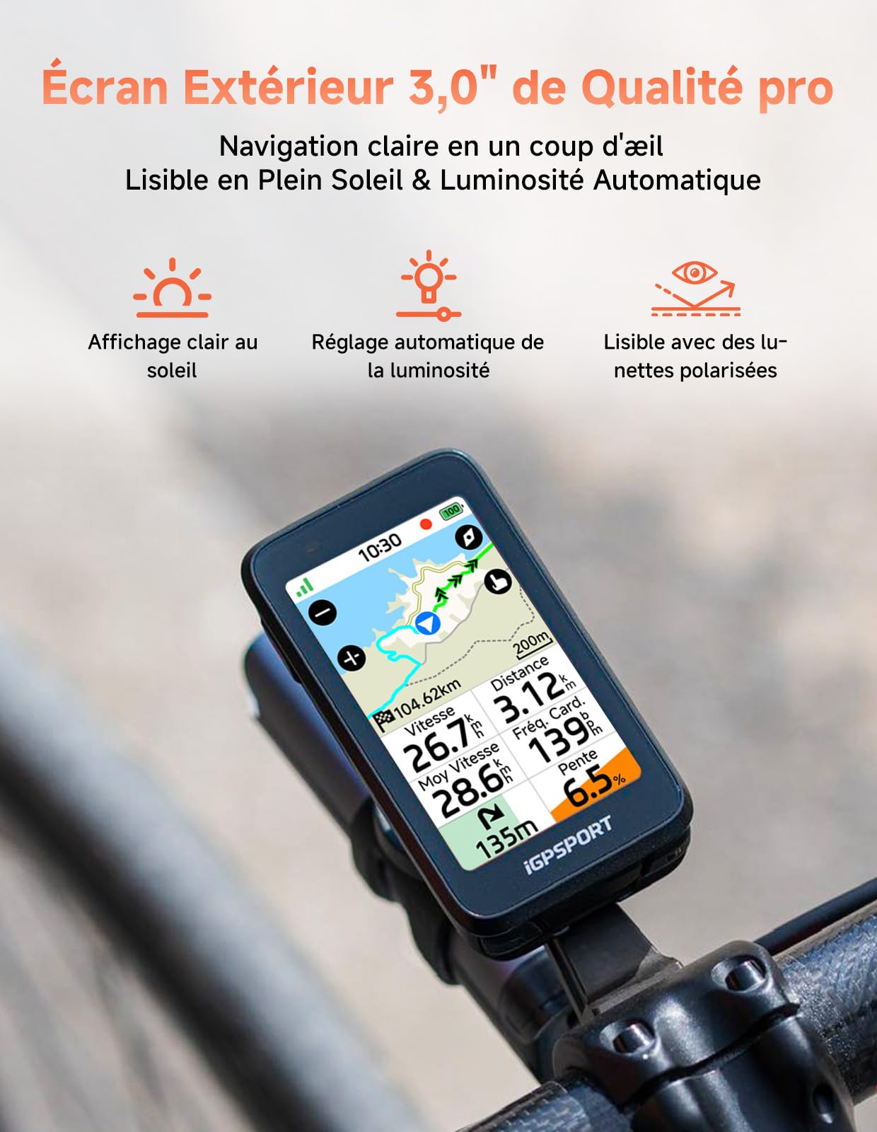 iGPSPORT BiNavi Air Compteur Velo sans Fil et HR50 Ceinture Cardio et CAD70 Capteur de Cadence+SPD70 Capteur de Vitesse et M80 Support de Vélo