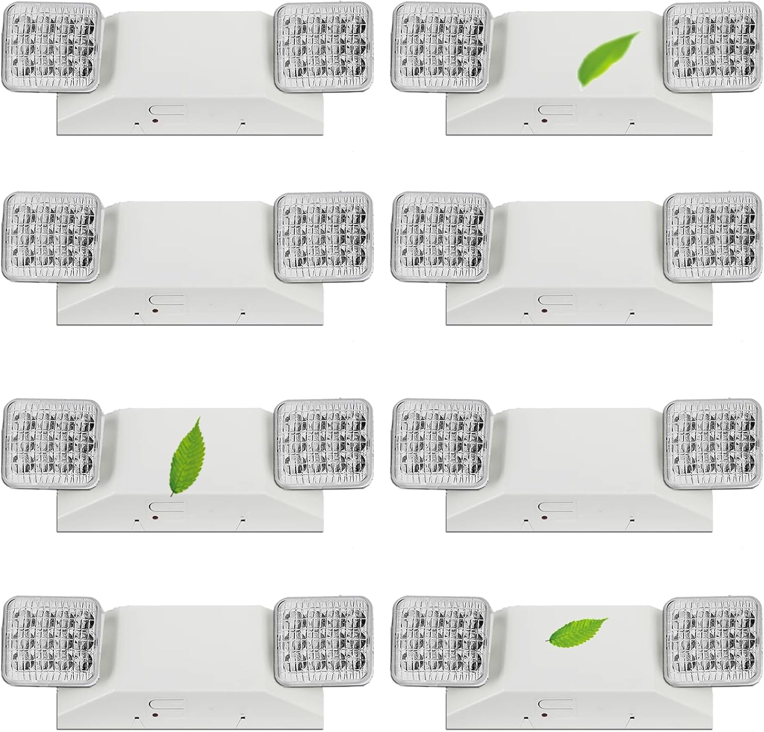 Led Emergency Lights with Battery Backup 8 Pack, LED Emergency Light for Home Power Failure & Business, Adjustable Dual Head Emergency Light, Indoor Emergency Lighting AC110V/277V White