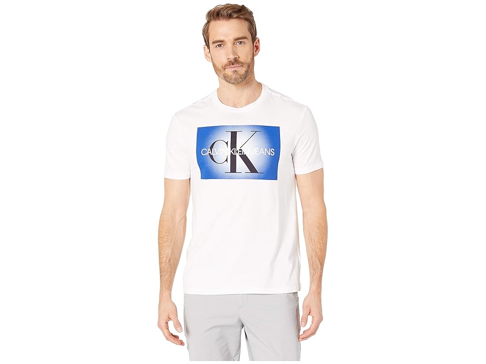 UPC 683801293750 product image for Calvin Klein Jeans Halo CK Chest Print Short Sleeve Crew Tee (Brilliant White) M | upcitemdb.com