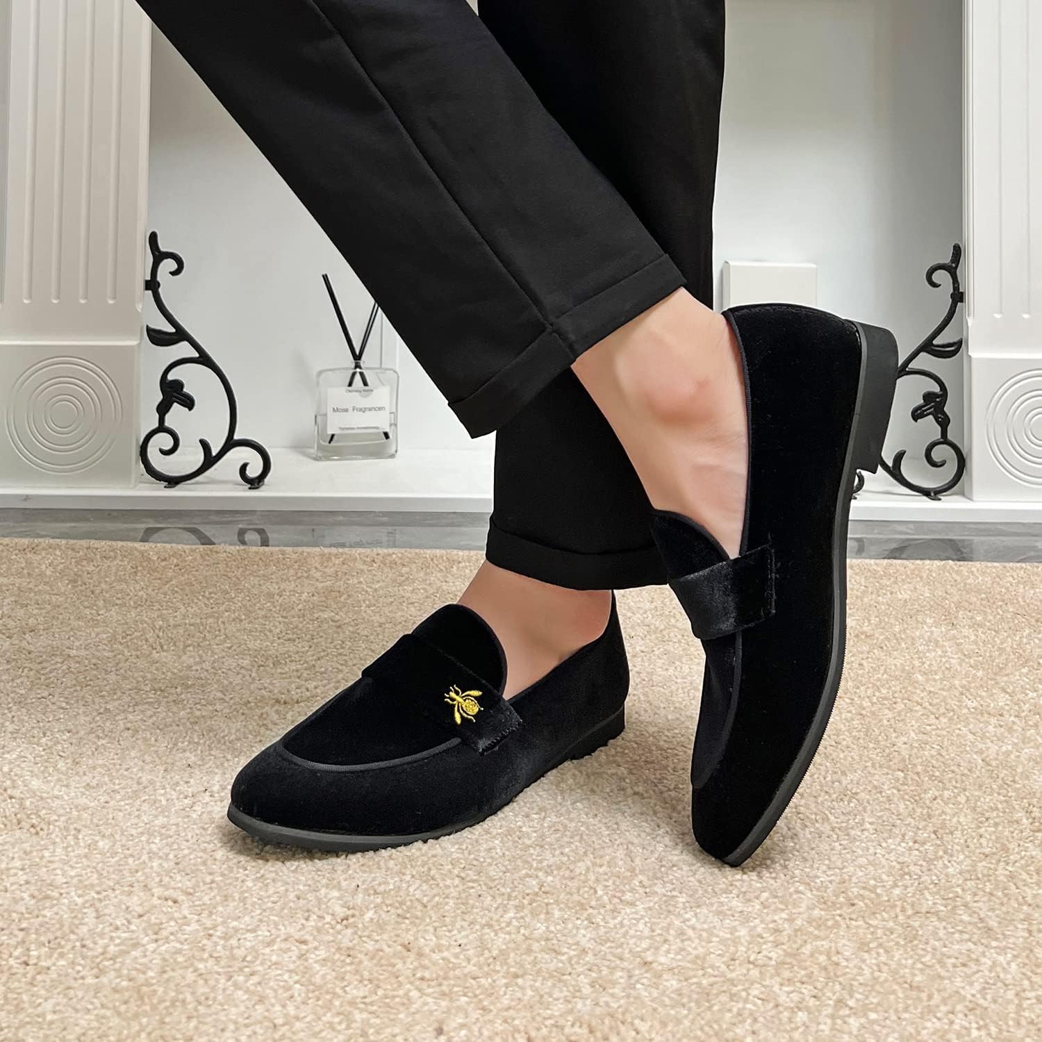 FLQL Men's Luxury Penny Loafer Slip-On Velvet Shoes Party Dancing Shoes Suede Wedding Shoes Plus Size 7-13 - Image 2