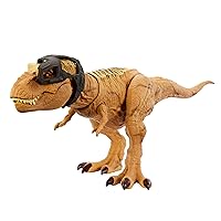Mattel Jurassic World - T-Rex Caccia e Divora, dinosauro action figure con azione