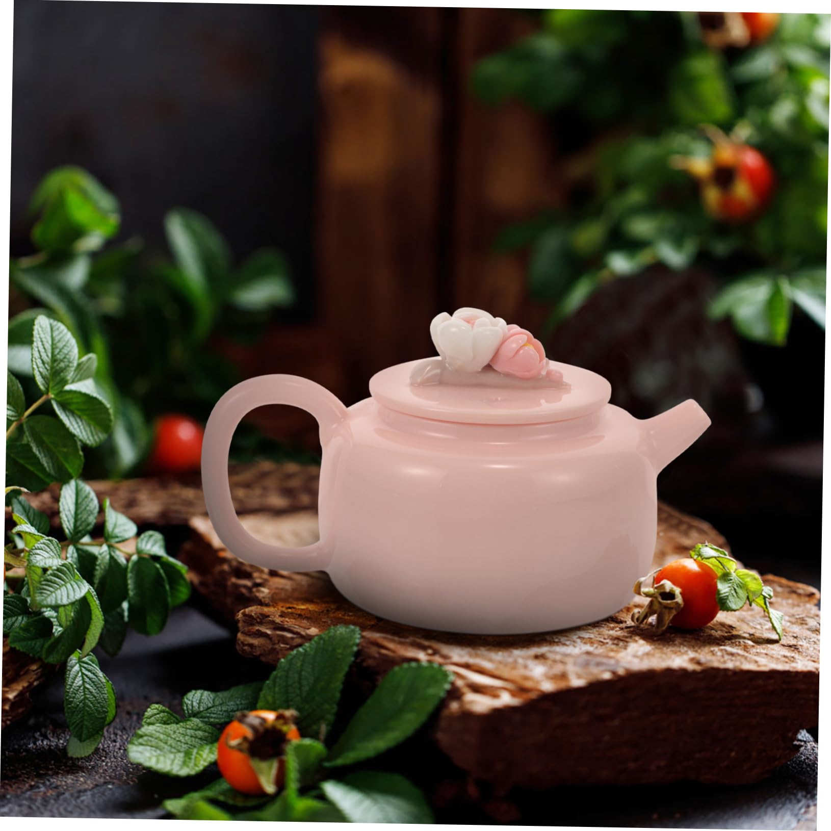 3pièces Théière Céramique Artisanale à Fleurs Pour Salon Ustensile De Service à Thé Élégant Et Pratique Pour Infuser Différents Types De Thé