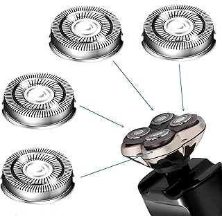 Shaver Head Replacement Blade for Skull Shaver Pitbull Gold Silver Platinum PRO Shaver Replacement Blade 4 Head,Replacement Heads Compatible with Pitbull Skull Shaver Replacement Blades,4 Packs.