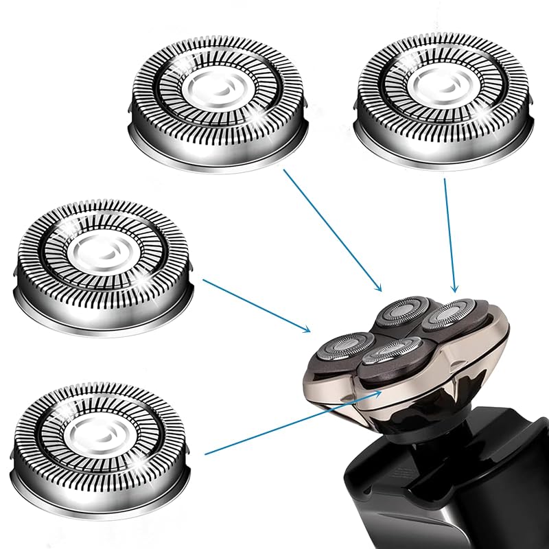 Cabeças de reposição para barbeadores Skull Shaver Pitbull Gold, Silver, Platinum e Diamond PRO, 4 unidades