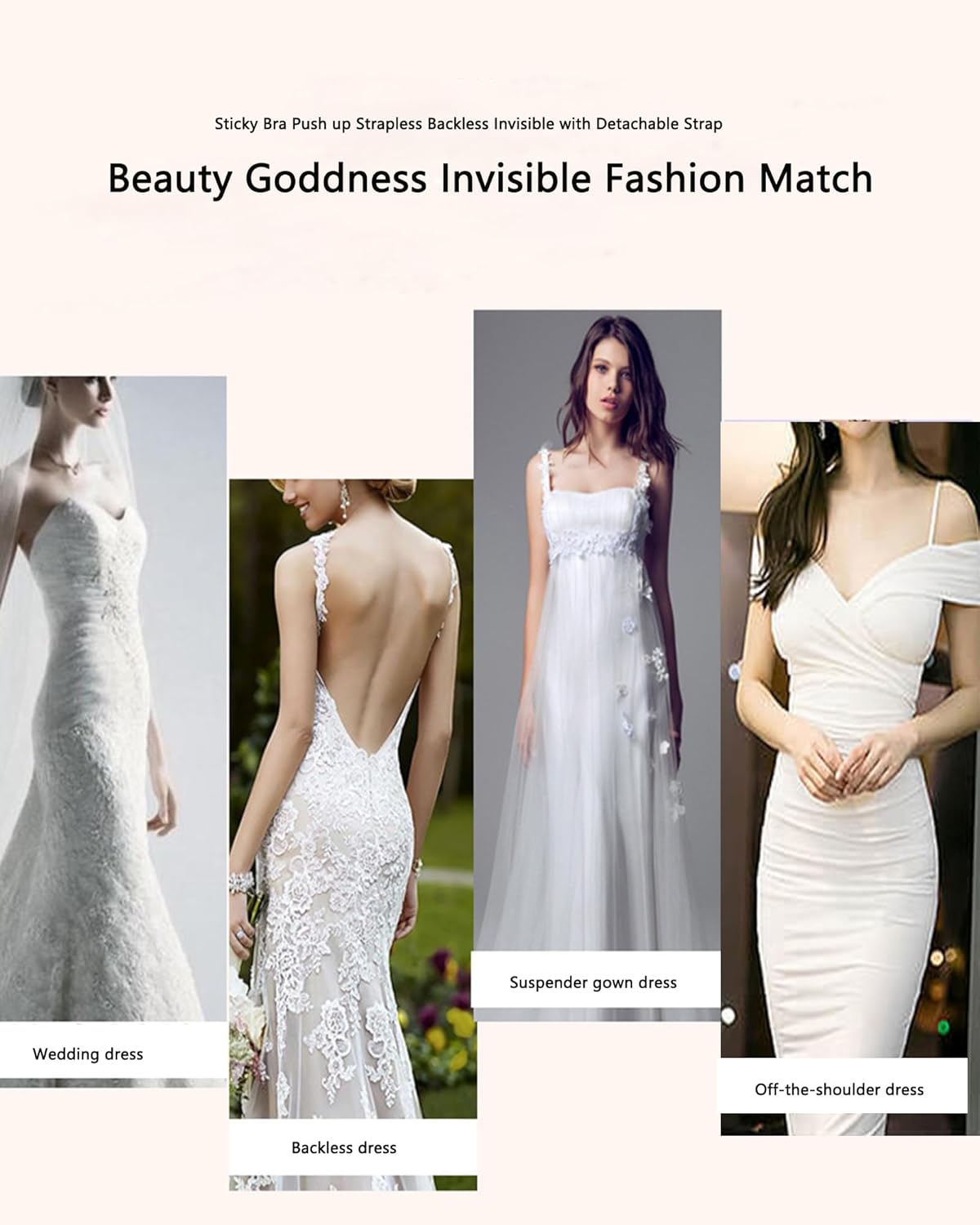 Sticky Bra Push up, Adhesive Strapless Bras for Women Dress Backless Invisible Detachable Strap Nipple Covers - Image 6