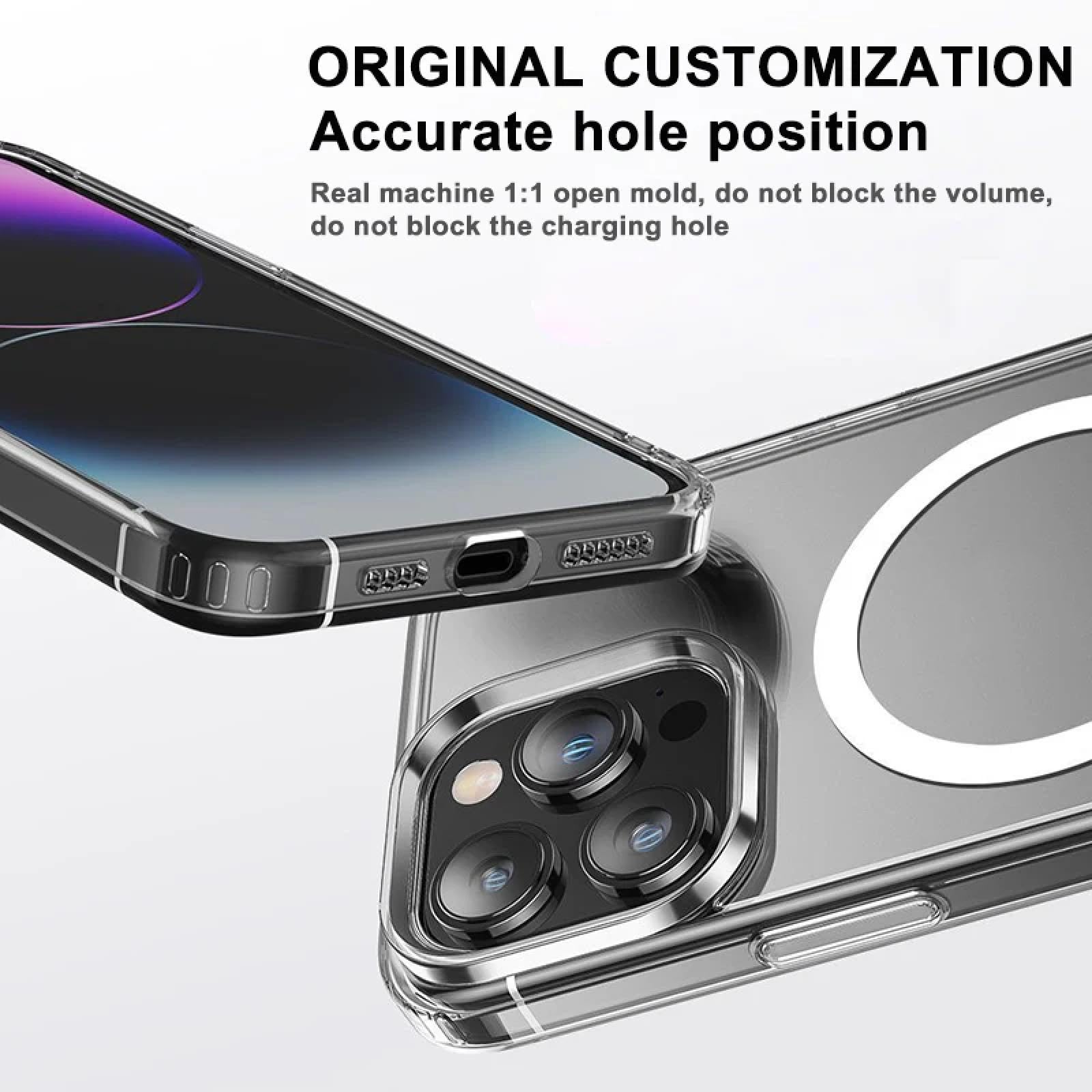 Funda de Silicona Transparente para iPhone 16, 15, 14, 13 y 11 Pro MAX, Parte Trasera Antideslizante con Borde Elevado (Transparente/para iPhone 11 Pro)