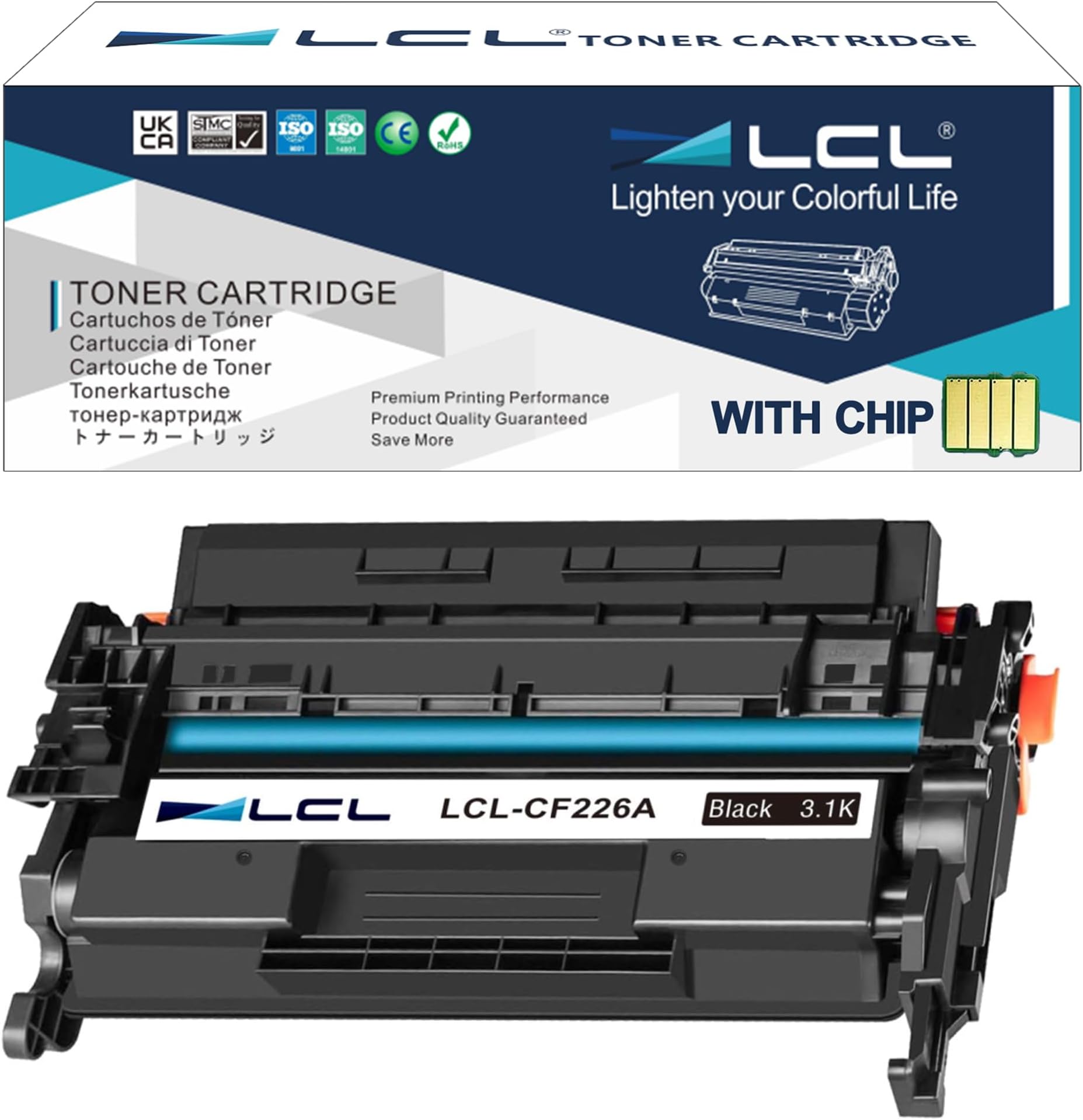 LCL Compatible for HP 26A CF226A (1Pack, Black) Toner Cartridge for HP
