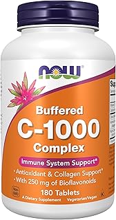 NOW Foods Supplements, Vitamin C-1000 Complex with 250 mg of Bioflavonoids, Buffered, Antioxidant Protection*, 180 Tablets