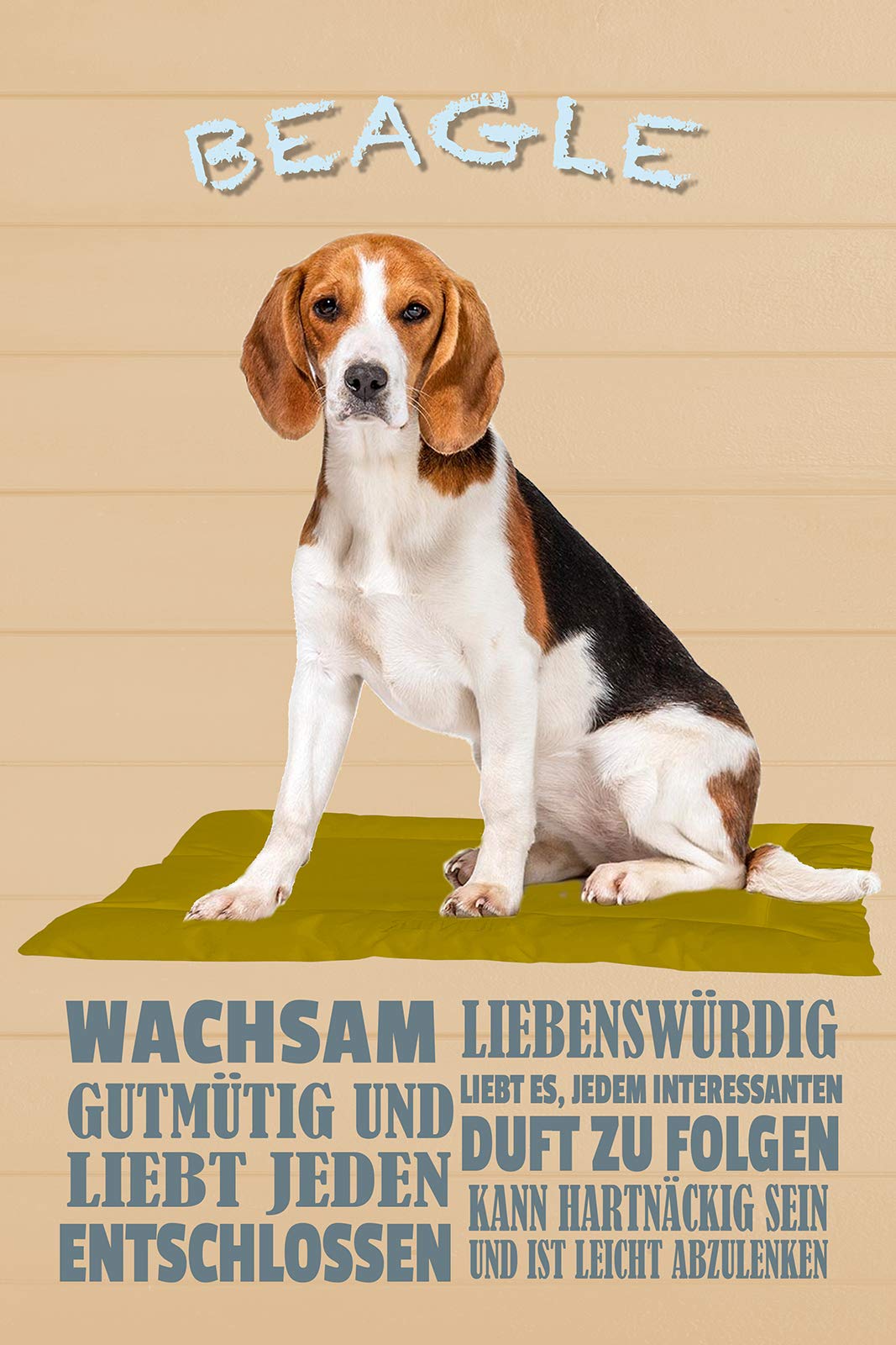 Targa Metallo Old English Bulldog 30x20cm - Hier Wache Ich! Per