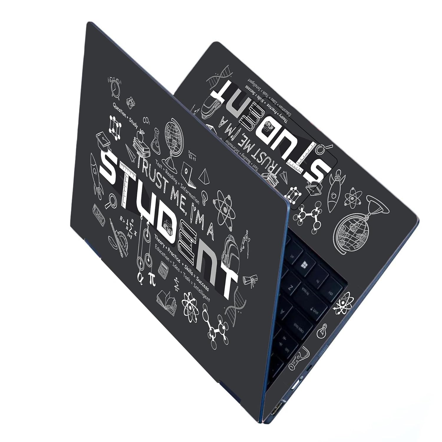 Full Body Laptop Skins Sticker Laminated HD Quality Vinyl fits Upto 15.6 inches Compatible with Dell, Lenovo, Acer, HP, Asus -Student