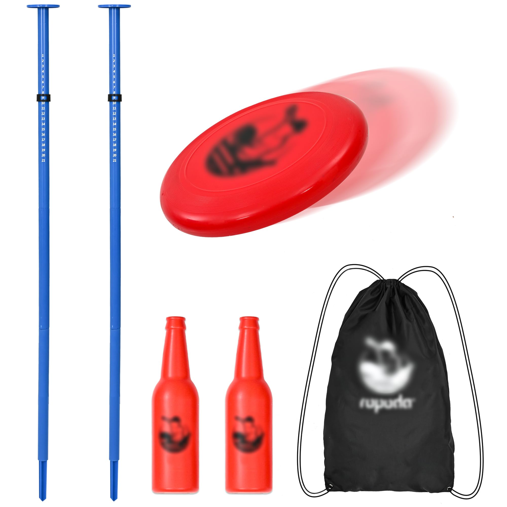 ropoda Outdoor Games-Flying Disc Game Set, Fun Bottle Drop Yard Games with Friend and Family, Portable Disc Toss Game for Lawn and Beach (Polish Horseshoes)