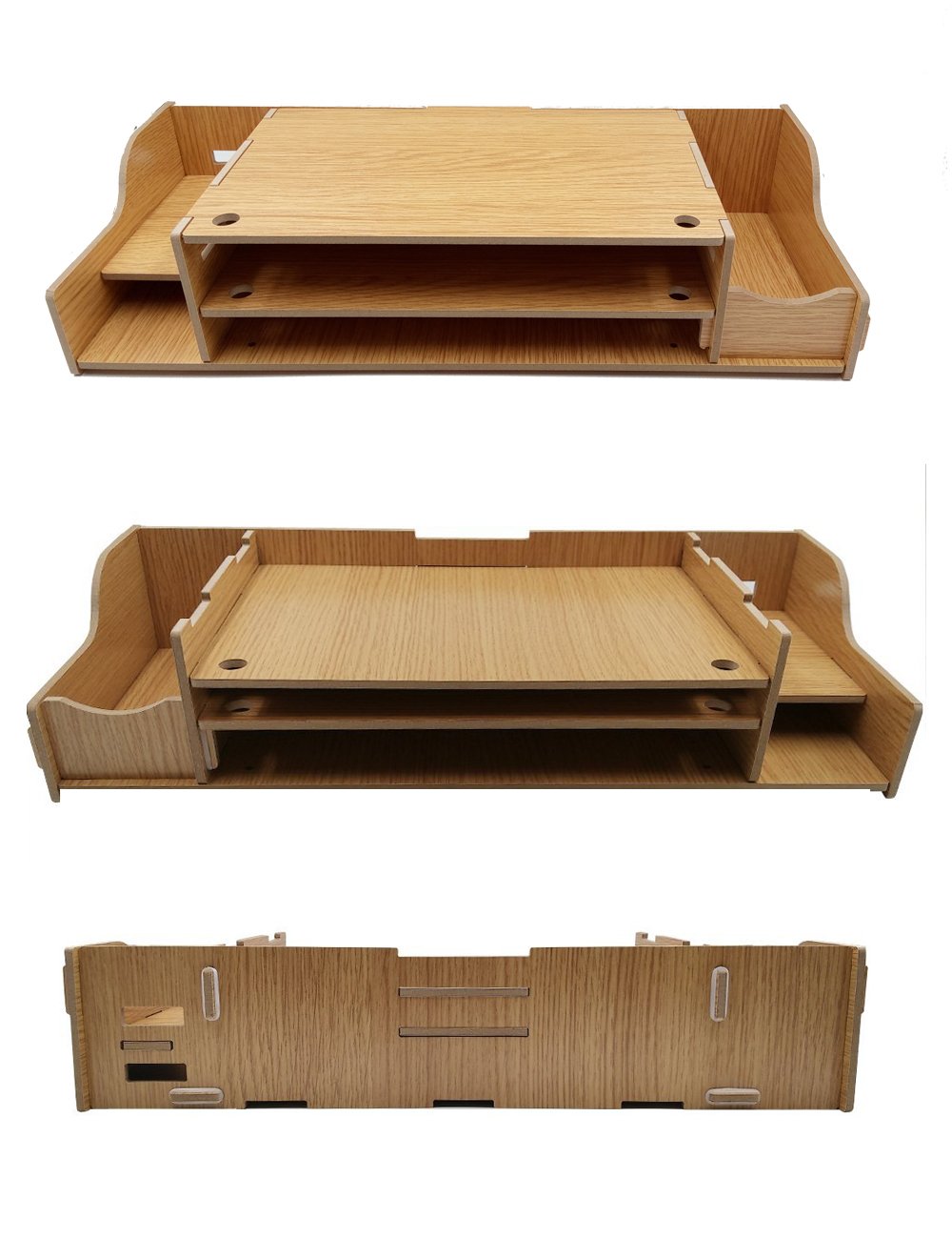 Computer Monitor Stand Office Supplies DIY Wood Stand 2 Adjustable