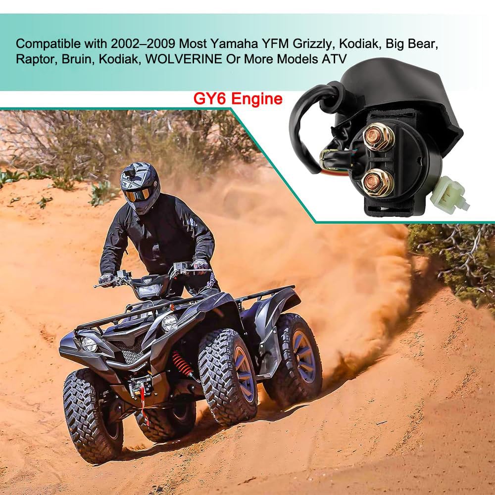 Greluma 1 Pieza Relé de solenoide de arranque para GY6 de 4 tiempos,50 cc,125 cc,150 cc,200 cc,250 cc,ATV,motos de cross,scooters,Go Kart,Dne Buggys,quad,4 ruedas,bicicleta de bolsillo,ciclomotor