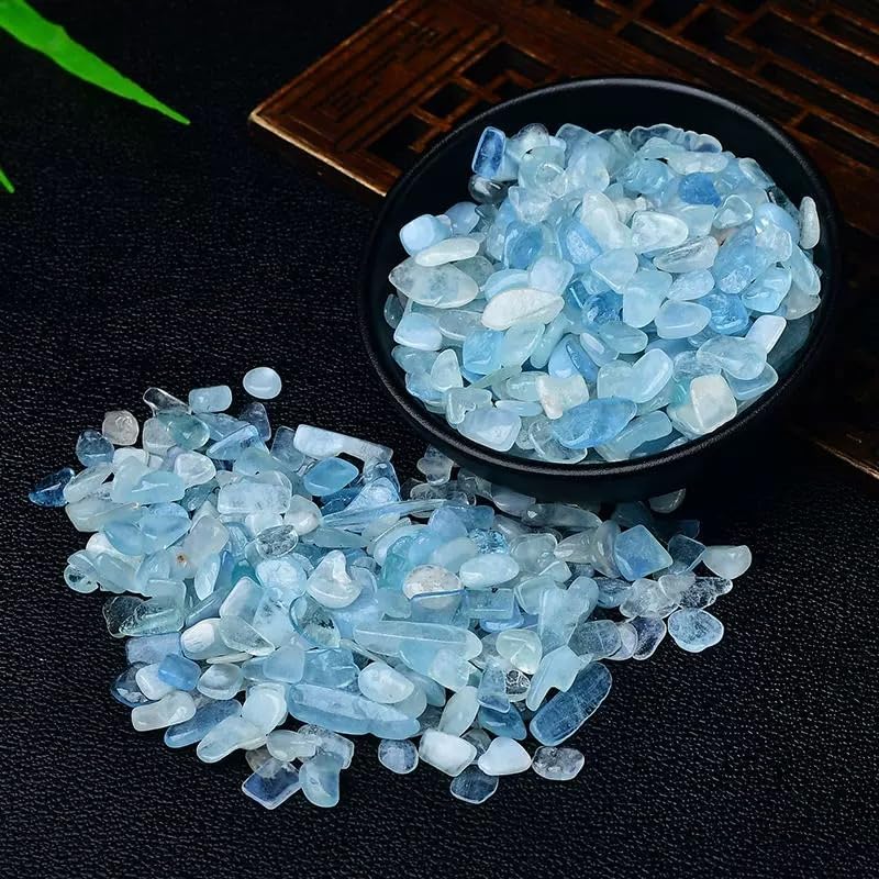 Gravier de quartz en cristal aigue-marine 200g 12-15mm pour aquarium