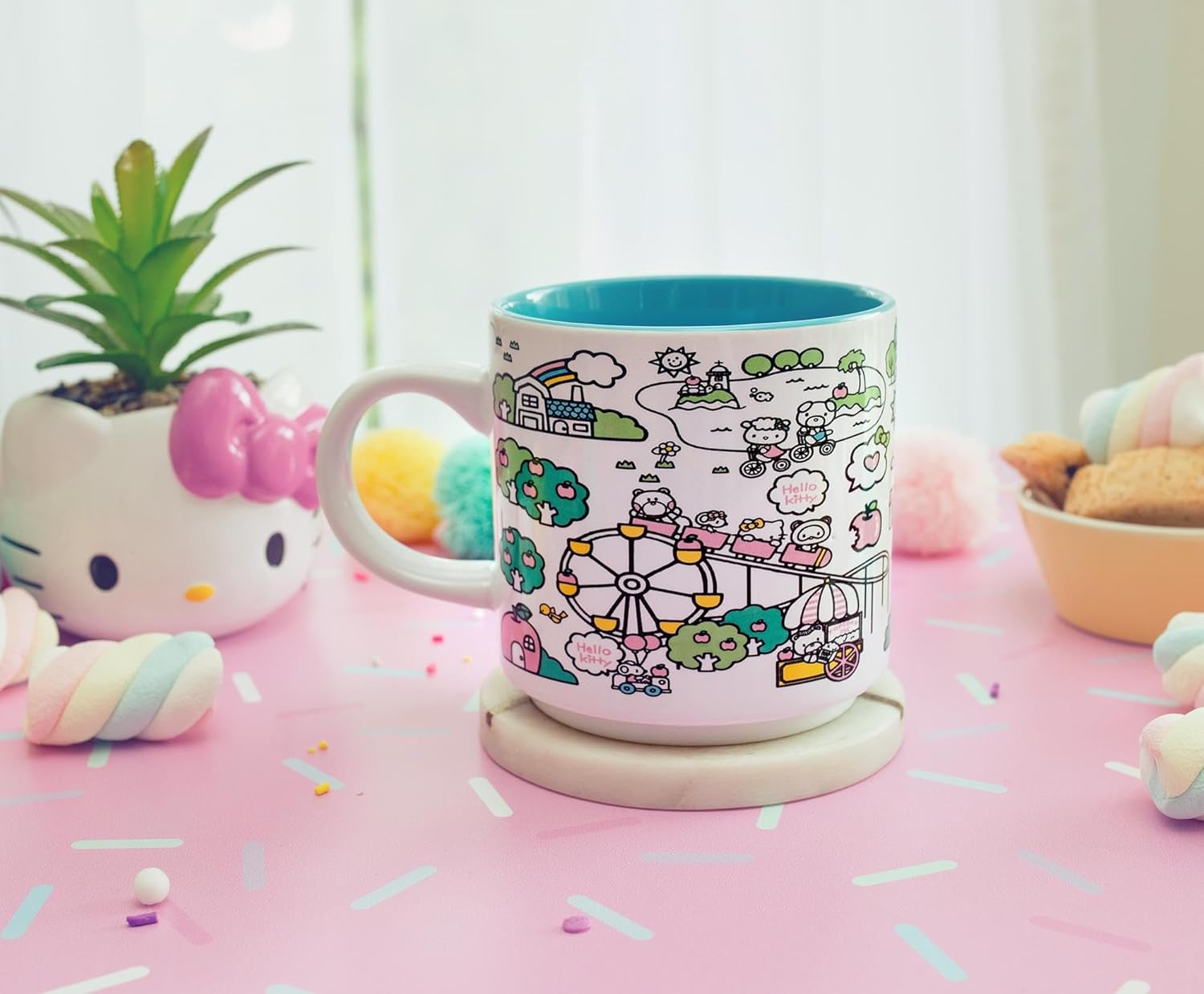 Silver Buffalo Hello Kitty Destination Neighborhood 13oz Single Stackable Ceramic Mug - Image 5