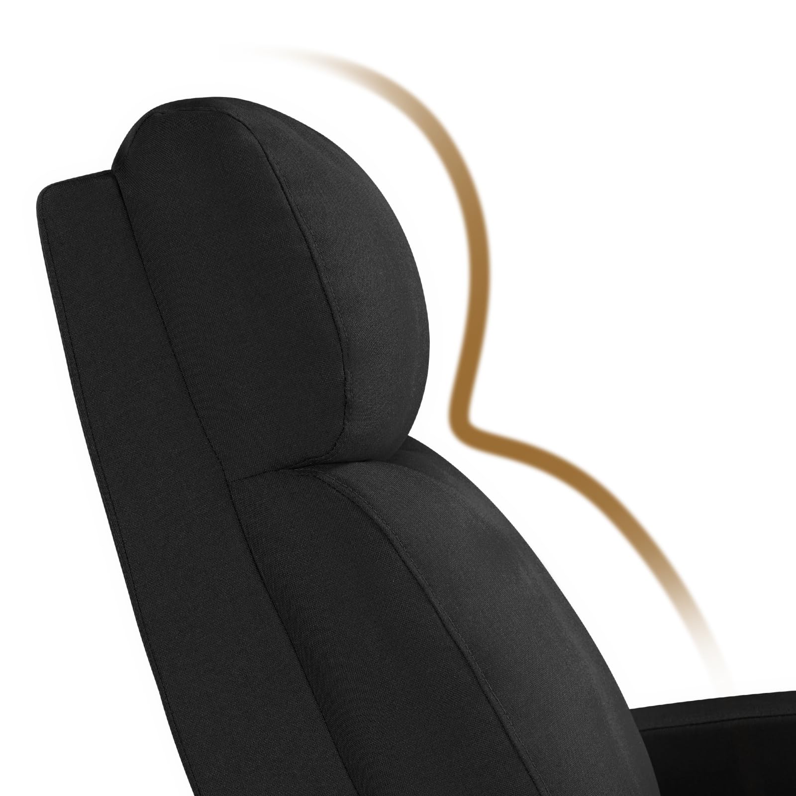 Poltrona Reclinabile Manuale Poltrona Lounge Imbottita Poltrocina con Poggiapiedi Poltrona Alzapersona Relax da Divano Soggiorno Camera da Letto Tela/Nero