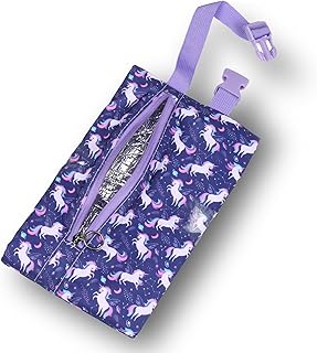 Insulated Snack Bag, Freezable Small Cooler Bag with Zipper and Adjustable Buckle, Rectangular Thermal Cooler Bag (Purple)