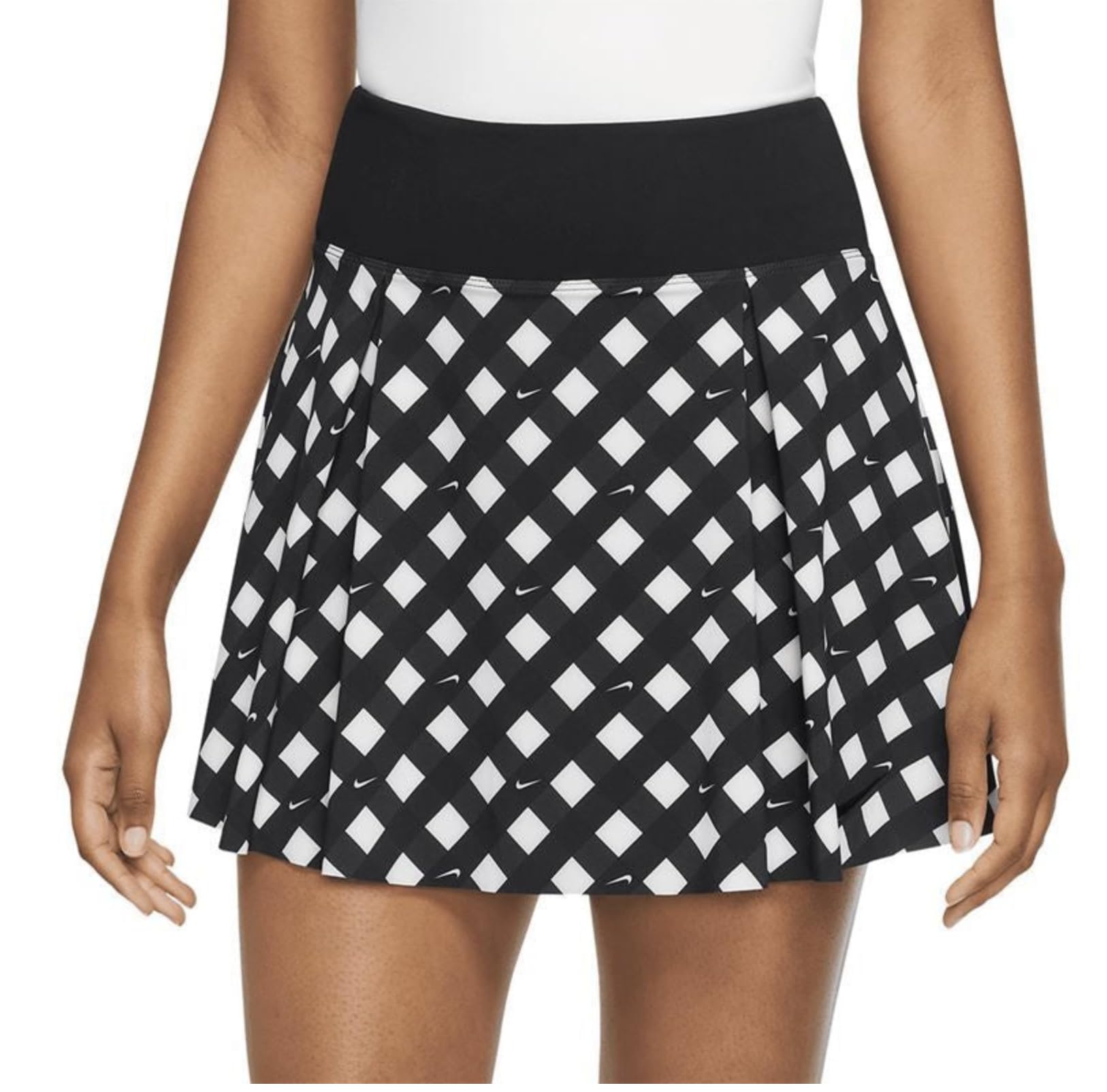 Nike Dri Fit Women's Printed Club Tennis Skort Black/White Small