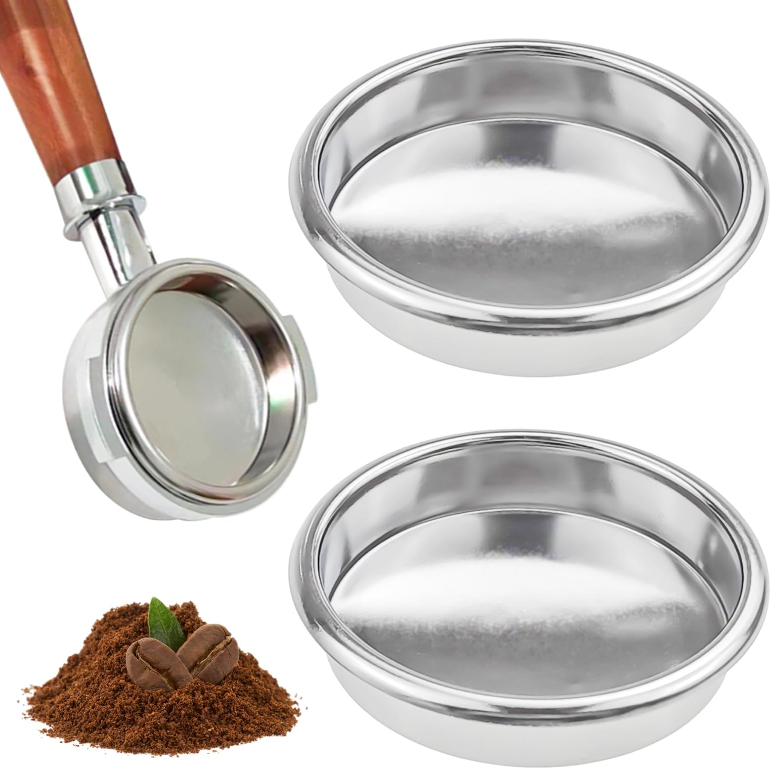 2 PACK 58mm Backflush Blind Filter Basket Disc, Backflush Filter Espresso, Stainless Steel Back Flush Blind Filter Basket, Espresso Cleaning Disc