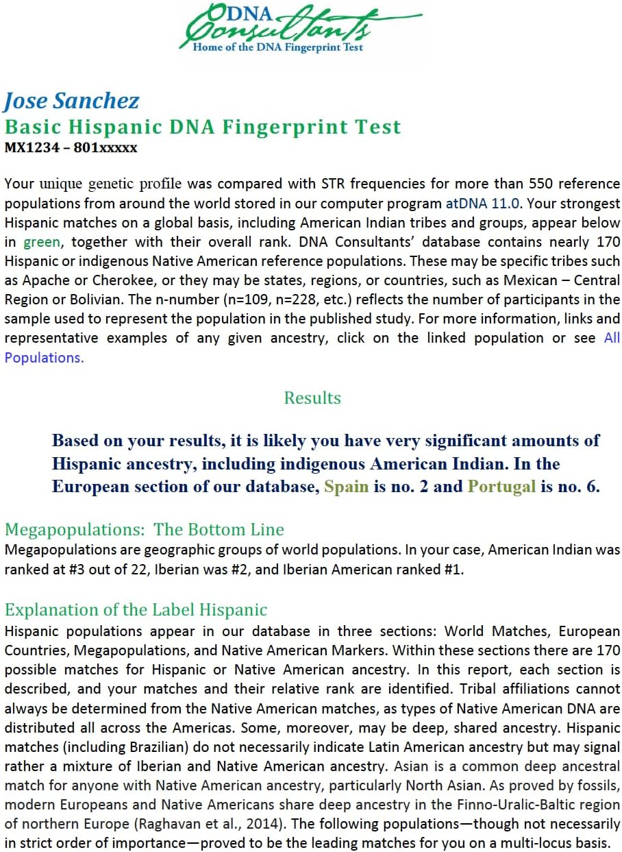 Basic Hispanic DNA Test