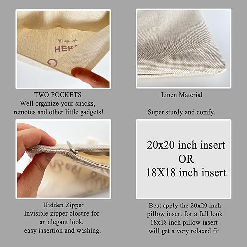 Miniatura 9 de Regalos para papá de nietos, fundas de almohada de un bolsillo de 18 x 18 pulgadas, gran regalo para papá para cumpleaños, Navidad, aniversario, día