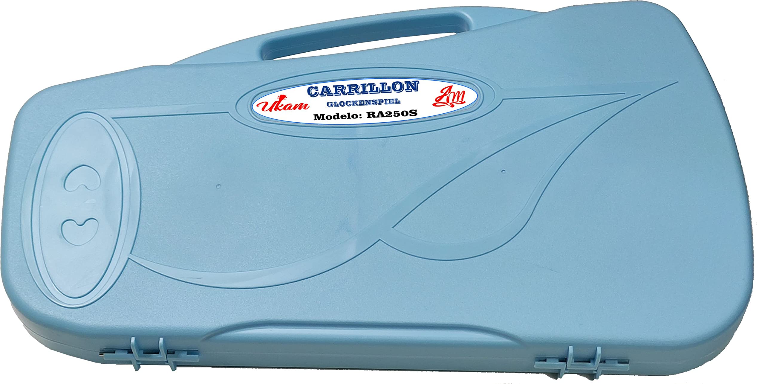CARRILLON CROMATICO 25 NOTAS PLATEADAS UKAM mod.RA250S, Incluye 2 baquetas,Estuche Reforzado Azul. (Plateado)