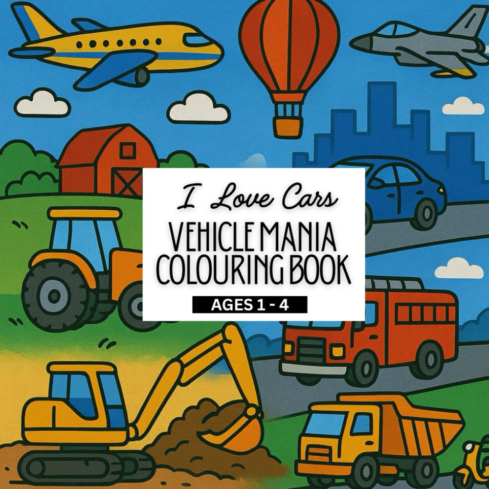 I Love Cars: Vehicle Mania Colouring Book: For Kids and Toodlers (I Love Colouring Book Series for Kids)