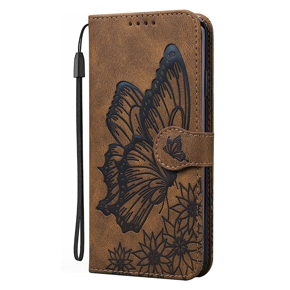 Grandcaser Case for Galaxy S20 Ultra Ultra-thin TPU+PU Magnetic Leather 2 Card Slots Wallet Clip Flip Bracket Shockproof Protective Cover for Samsung Galaxy S20 Ultra 6.9" -Brown