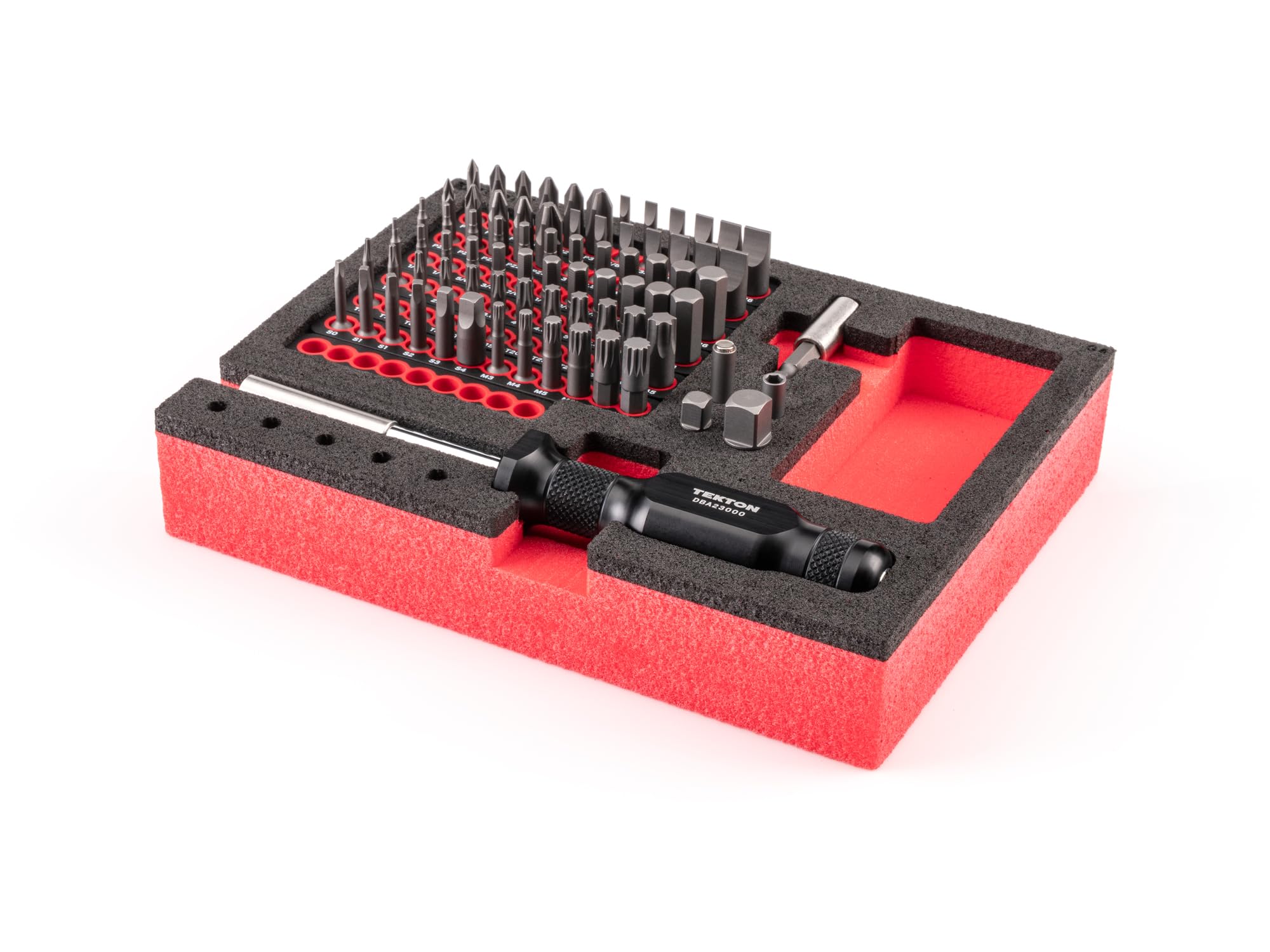 TEKTON Tournevis et embouts d'insertion avec poignée en aluminium de 0,6 cm