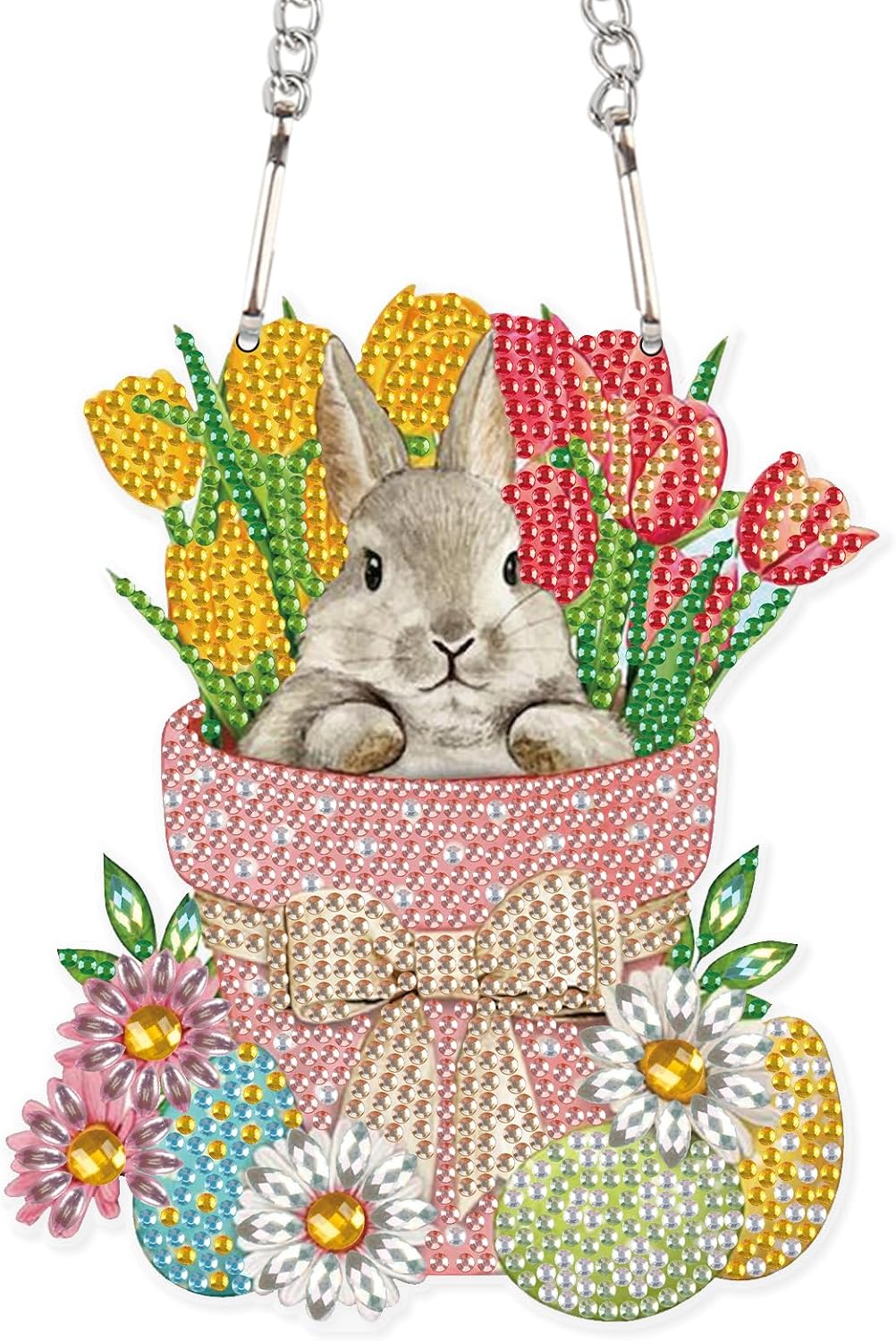 Amazon.com: 5D Rabbit Diamond Art Suncatcher Hanging Kit, DIY Crystal ...