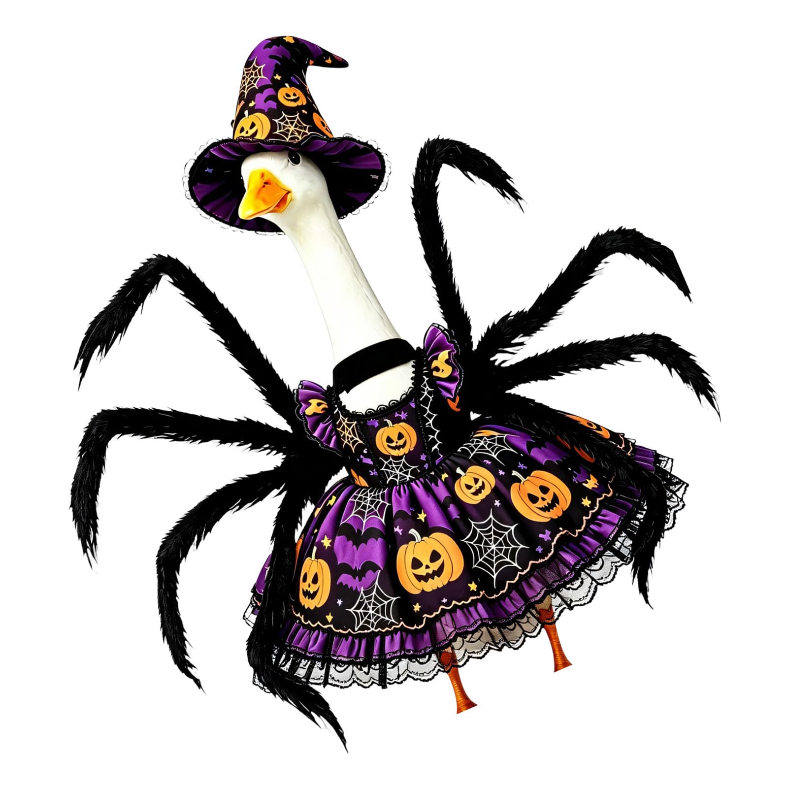 Juego de decoración de pájaros de Halloween de 23" con sombrero