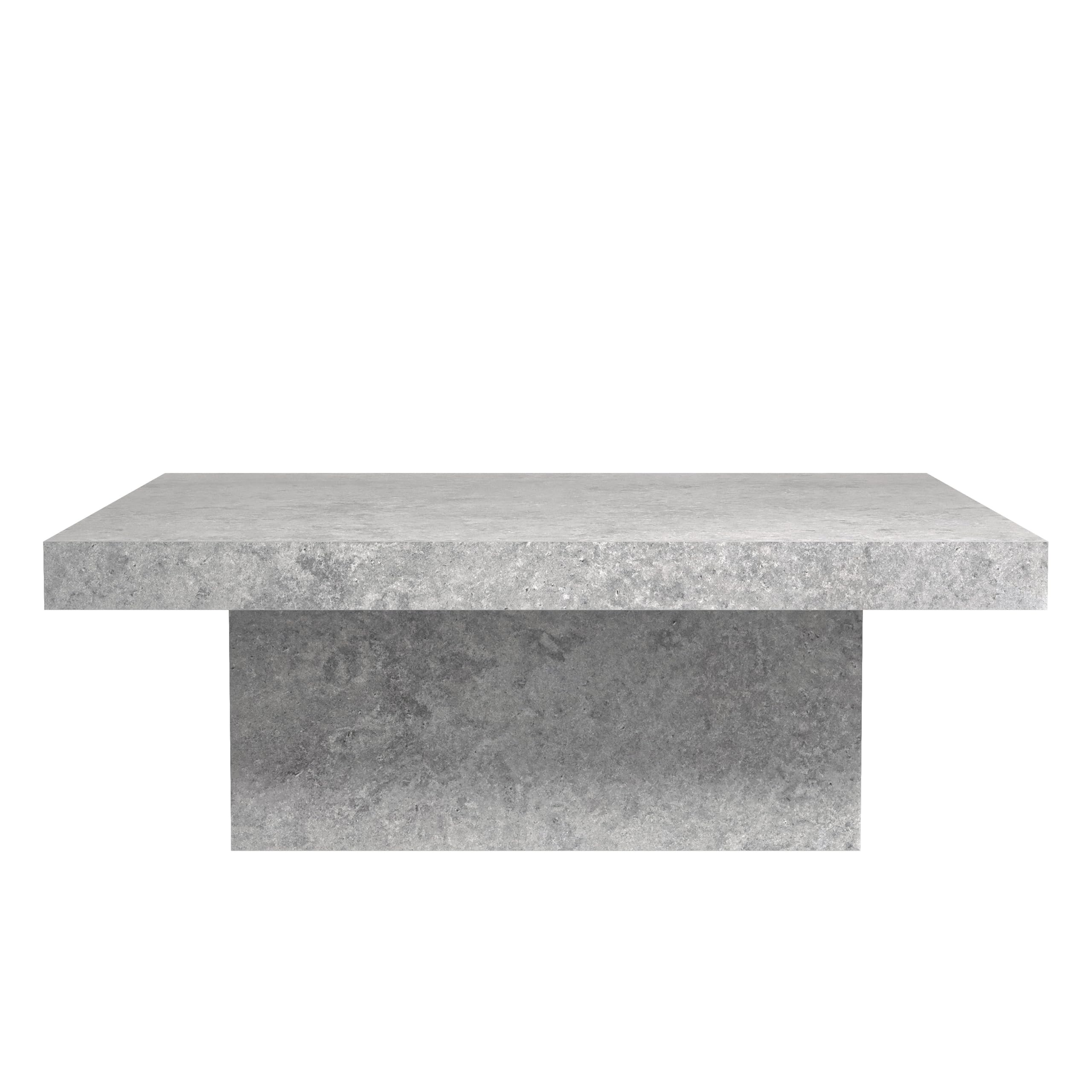 Galano Carmelo Coffee Table, Modern Industrial Top Coffee Table, Square Center Table for Living Room, Office, 35.43" D x 35.43" W x 12.28" H, Concrete Cool Grey