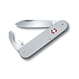 Bantam Alox Swiss Army Knife, 5 Function Swiss Made Pocket Knife with Large Blade, Screwdriver and Bottle Opener – Silver