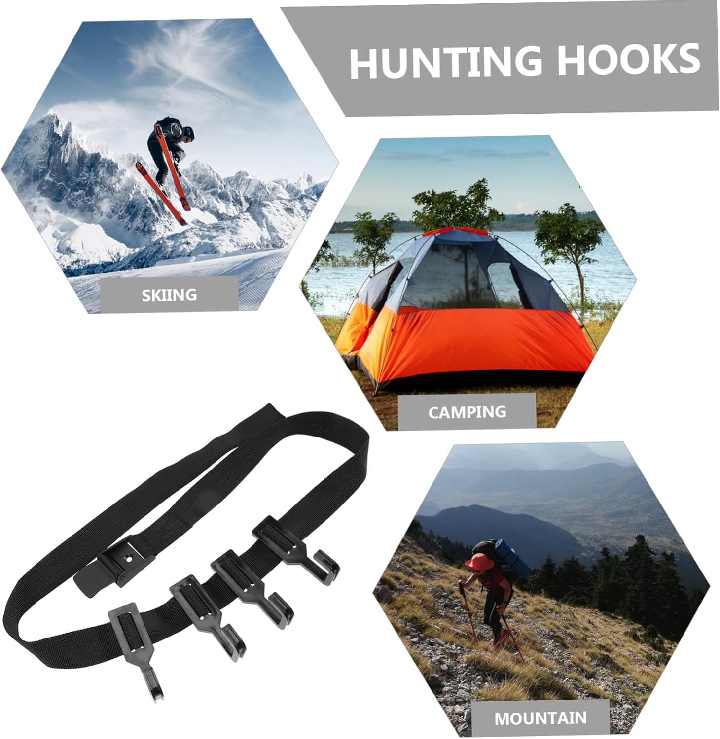 1set Hunting Tree Strap Hooks Tree Stand Gear Hangers for Hunting and Camping image 2