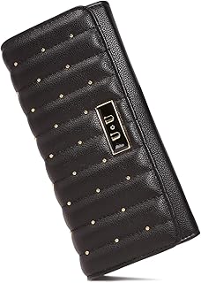 Portafoglio da donna in pelle con blocco RFID, design trapuntato lungo, pochette di lusso da donna