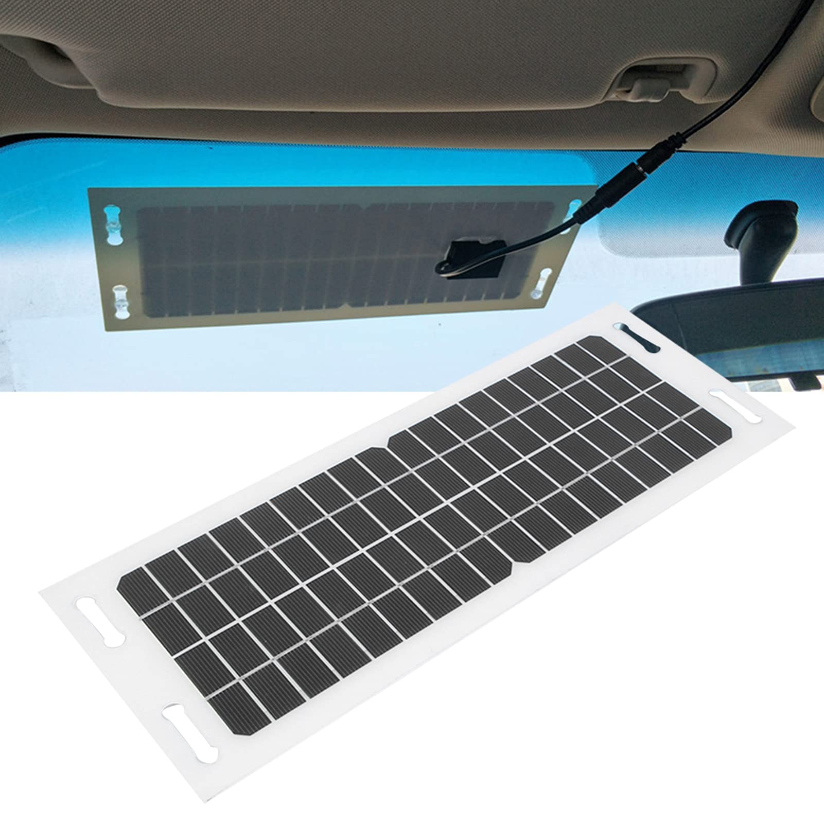 Chargeur Solaire de Voiture en Silicium Monocristallin Flexible 5W pour L'entretien de la Batterie au Plomb 12V - Kit de Panneau Solaire 13 X 5,1 X 1 Pouces pour Automobile Moto