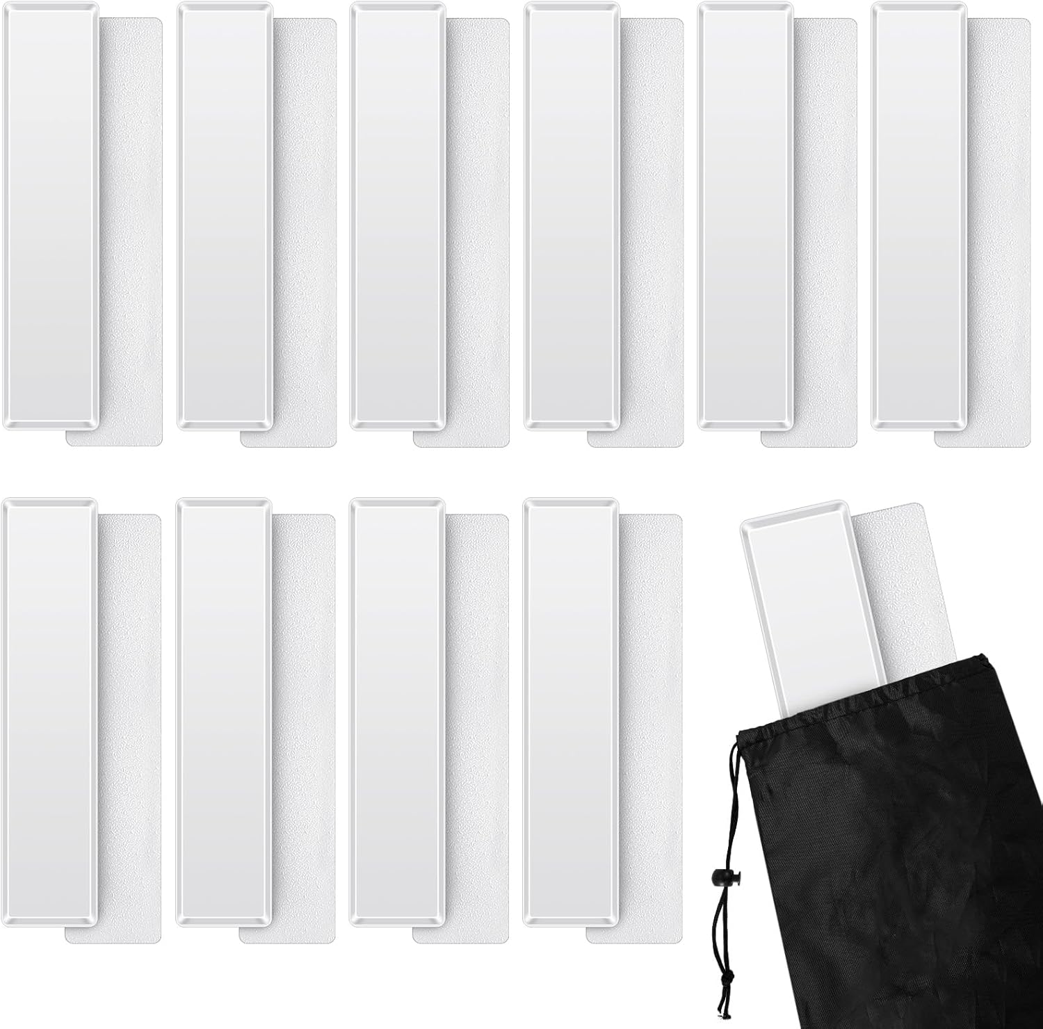 10 Pcs White Court Line Marker Kit Flat Rectangular Gym Floor Spot Boundary Markers Agility Training Accessories for Soccer Basketball Volleyball Badminton Outdoor