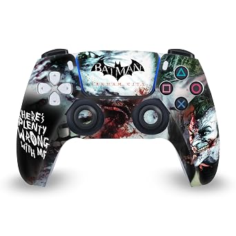 Head Case Designs Officially Licensed Batman Arkham City Joker Wrong With Me Graphics Vinyl Faceplate Sticker Gaming Skin Decal Cover Compatible With Sony PlayStation 5 PS5 DualSense Controller