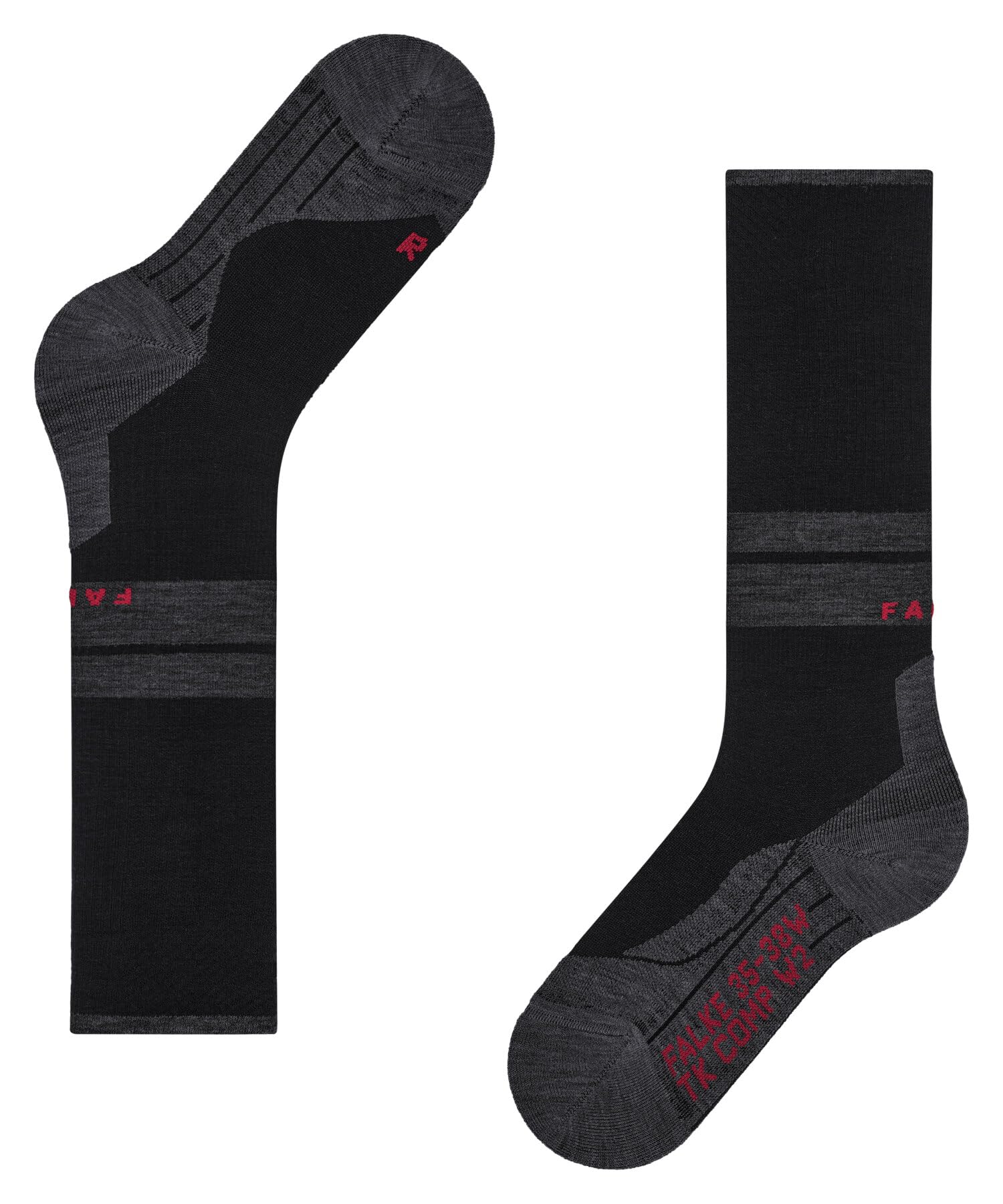 FALKE uomo TK Compression calzini da escursionismo imbottitura media stabilizzanti anti-vesciche traspiranti asciugatura rapida controllo del clima antiodore lana vergine filo funzionale 1 paio